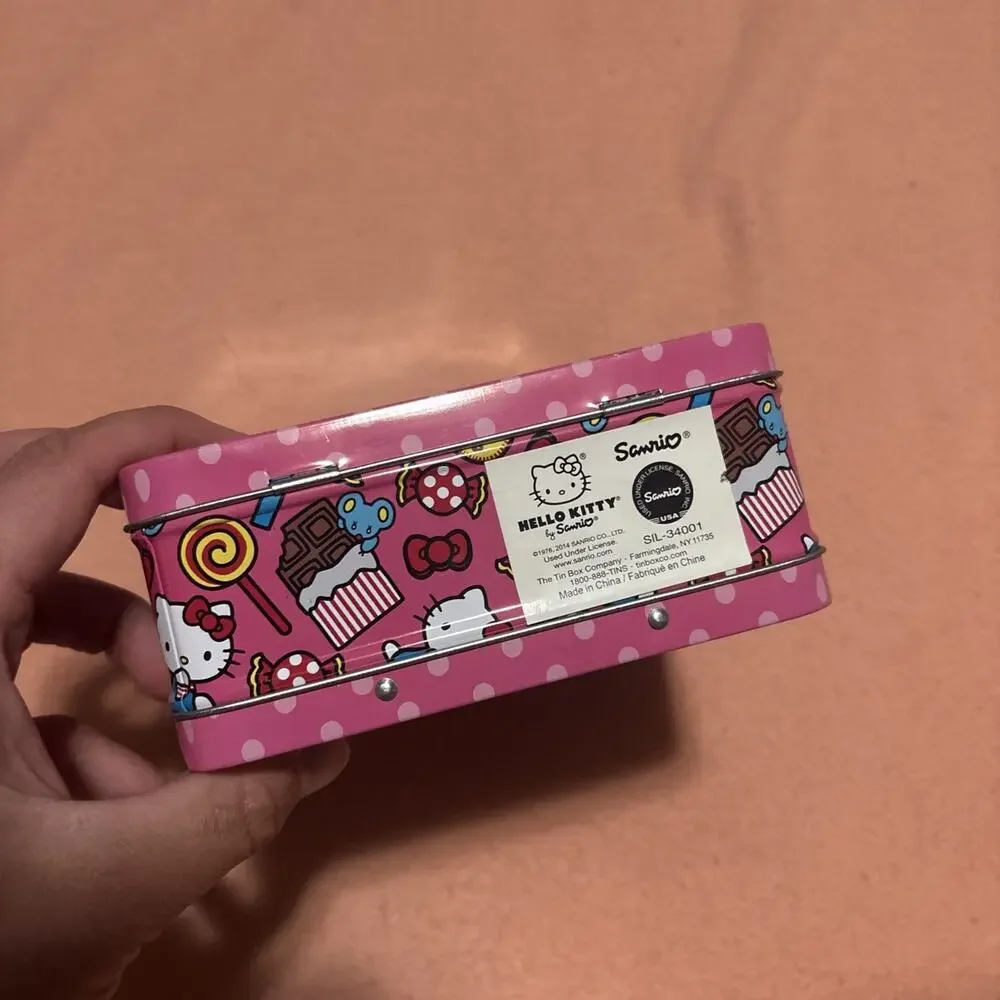 Hello Kitty Sanrio Mini Tin Lunch Box Case - Sunglasses & JOEY the mouse 2014